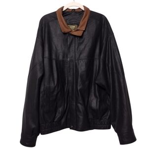 La Torre Leather Double Collar Duel Tone Bomber Jacket Size 52